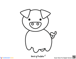 Pig Themed Coloring Worksheet