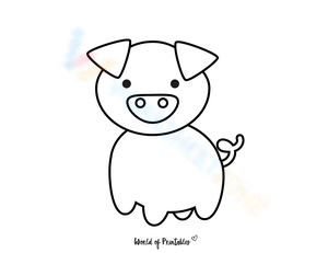 Pig Themed Coloring Worksheet