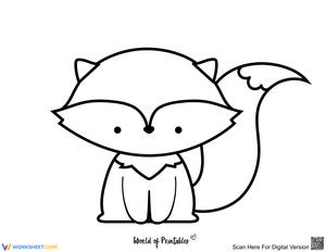 Fox Themed Coloring Worksheet