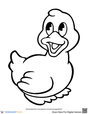 Cartoon Duck On Log