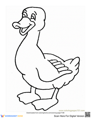 Funny Duck Coloring Page | Essential Grade K-5 Printable