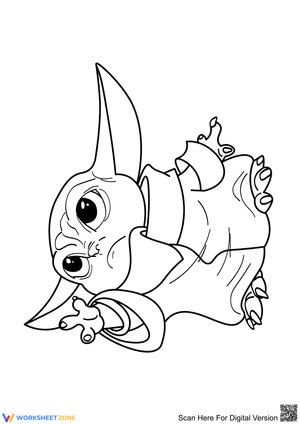 Adorable Baby Yoda Printable Worksheet