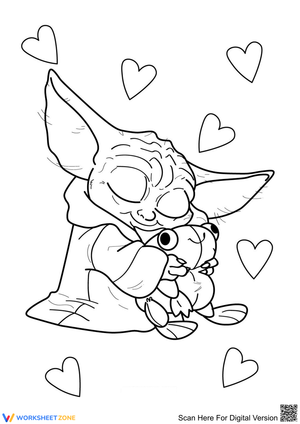 Baby Yoda and Frog Creative Worksheet