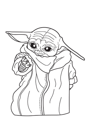 Cool Baby Yoda Coloring Page for Kids