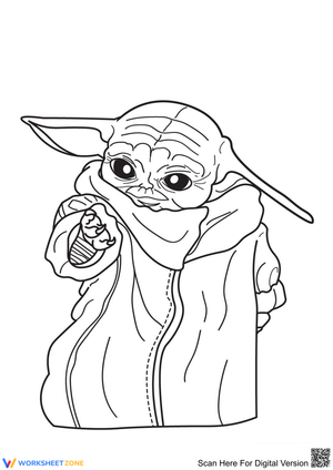 Cool Baby Yoda Coloring Page for Kids