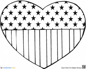 American flag heart shape