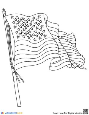 American flag in the wind
