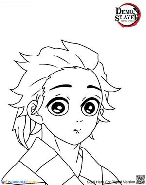 Tanjiro Kamado Coloring Page Worksheet