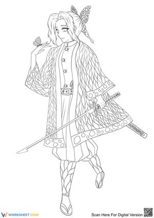 Shinobu Kocho and Butterfly Worksheet