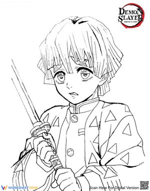 Demon Slayer Coloring Page: Zenitsu