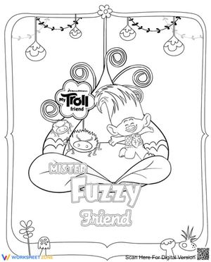 Mr. Fuzzy Coloring Book Page Worksheet