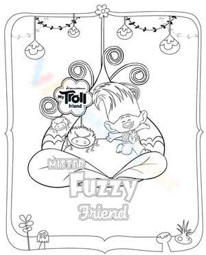 Mr. Fuzzy Coloring Book Page Worksheet