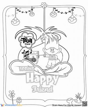 Happy Friend Coloring and Activity Sheet