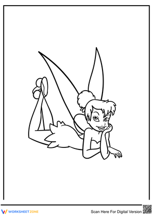 Lying Tinkerbelle Coloring Page Worksheet