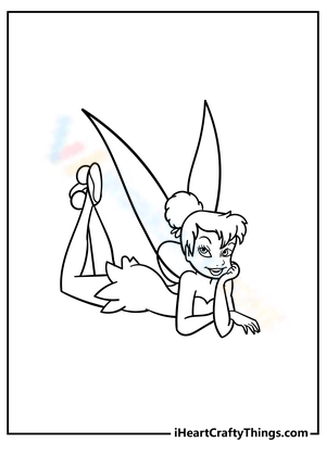 Lying Tinkerbelle Coloring Page Worksheet