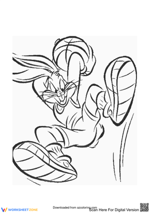 Basketball Space Bunny Coloring Page | Essential Grade 1