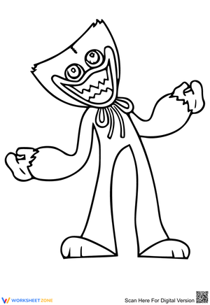 Laughing Huggy Wuggy Coloring Page