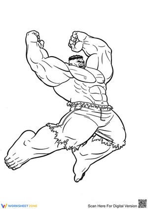 Marvel Incredible Hulk Action Coloring Page for Kids