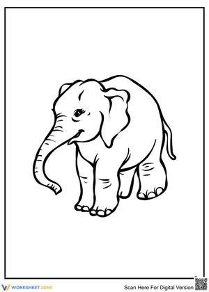 Angry Elephant Artistic Worksheet
