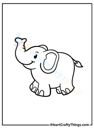Adorable Little Elephant Drawing