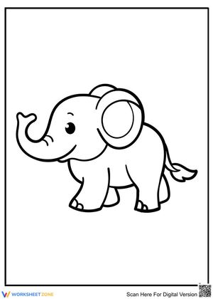 Adorable Elephant Coloring Activity