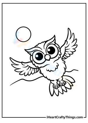 Flying baby owl