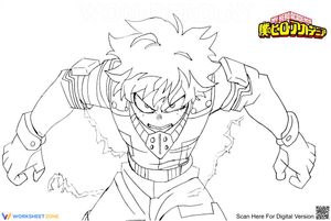 My Hero Academia Coloring Page | Izuku Midoriya
