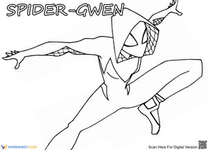Spider-Gwen Marvel Character Coloring Page