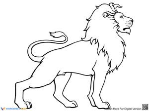 Explore with a Lion Picture Worksheet