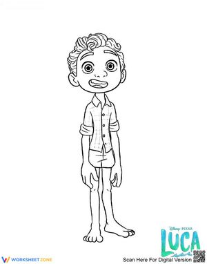 Luca Full Body Coloring Page | Printable Worksheet