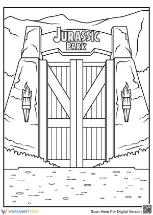 Color The door of Jurassic park