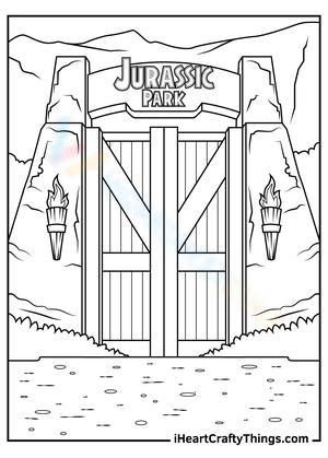 Color The door of Jurassic park