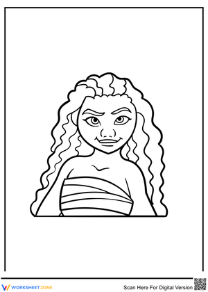 Moana Character Portrait Worksheet