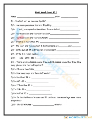 Grade 4 Mixed Math Review | Essential Printable Worksheet