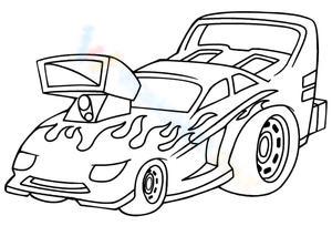 Car with a Picture of Fire Worksheet