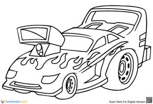 Car with a Picture of Fire Worksheet