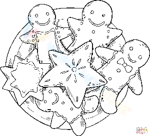 Plate with Gingerbread Worksheet