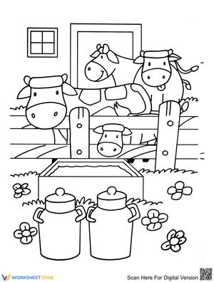 Happy Cow Coloring Page | Essential Farm Worksheet