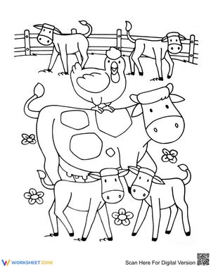 Happy animals in the farm