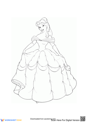 Stunning Belle Coloring Page | Essential Grade K-2