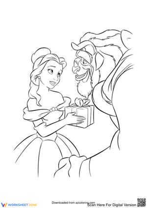 Belle and the Beast Coloring Page | Essential Grade 1 ELA
