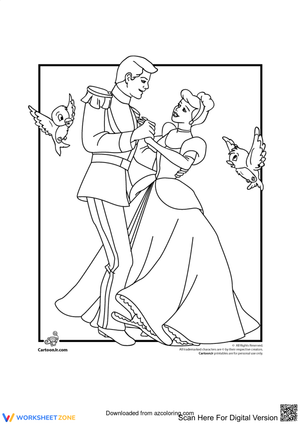 Printable Cinderella Coloring Page | Grade K-5 Art