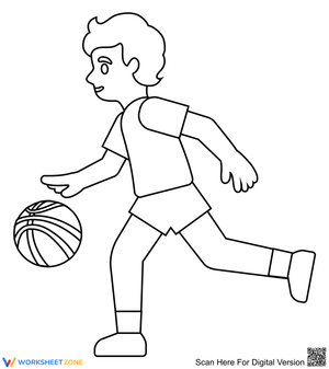 Basketball Player Dribbling Worksheet