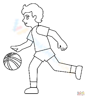 Basketball Player Dribbling Worksheet