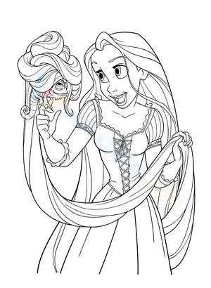 Rapunzel and her long hair