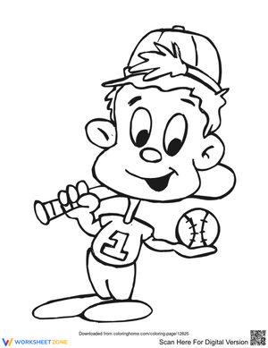 Printable Baseball Coloring Page | Grade K Activity
