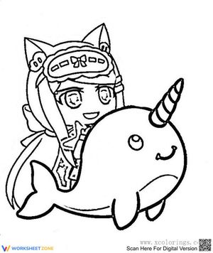 Gacha Life Girl and Unicorn Art