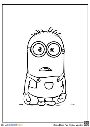 Printable Shocked Minion Coloring Page | Grade K