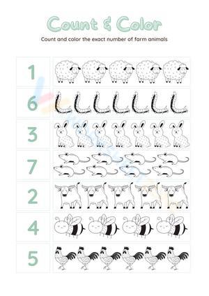 Count & Color Worksheet Set 