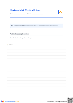 Essential Horizontal and Vertical Lines Graphing Worksheet